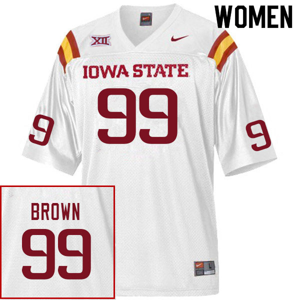 Iowa State Cyclones Women's #99 Howard Brown Nike NCAA Authentic White College Stitched Football Jersey YG42V01PC
